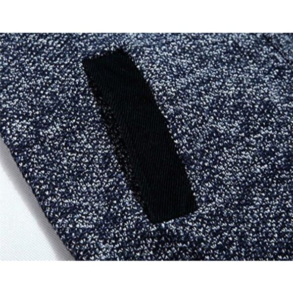 Men's Grey Casual Slim Full Zip Knitted Polyester Cardigan Sweater with Pocked - Picture 5 of 5